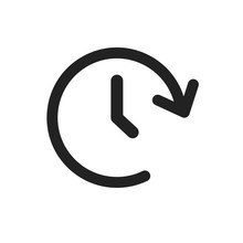 Clock Tome Vector Icon. Timer 24 Hours Sign Illustration.