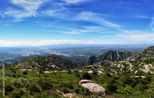 Panoramic view from Montserrat mountains near Barcelona, Spain Poster
