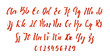 © lauritta - Latin alphabet red. Letter font style ribbon