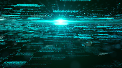 Fototapete - Digital cyber space particles for head up display and User Interface background element