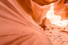 Lower Antelope Canyon - Located On Navajo Land Near Page, Arizona, USA - Beautiful Colored Rock Formation In Slot Canyon In The American Southwest