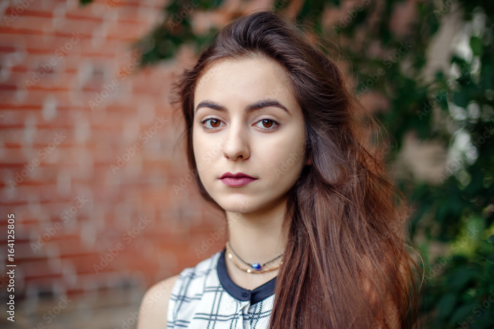 Closeup Portrait Of Beautiful Pensive Young Middle Eastern