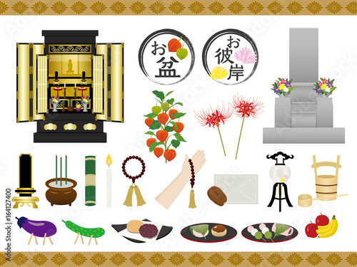 お盆 お彼岸 イラスト素材セット Stock Vector Adobe Stock お盆 お彼岸 イラスト素材セット Stock Vector Adobe Stock