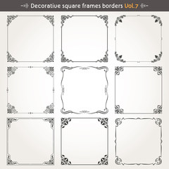 Canvas Print - decorative square frames and borders set 7 vector