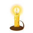 Vector illustration of a burning candle.