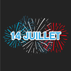 Poster - 14 juillet et feu d'artifice