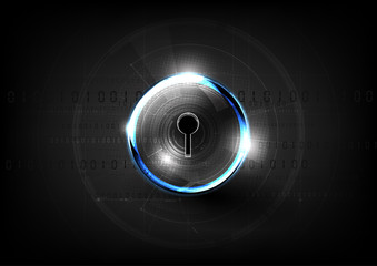 Sticker - Technological global communication key lock modern sphere abstract background vector