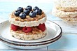 Rice cake with peanut butter and berries