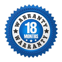 Canvas Print - 18 Months Warranty Badge Isolated