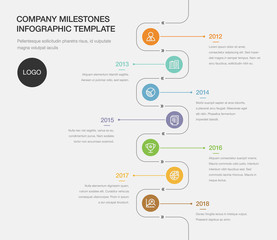 Wall Mural - Vector Infographic Company Milestones Timeline Template.