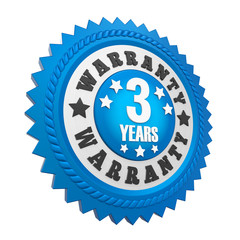 Canvas Print - 3 Years Warranty Badge Isolated