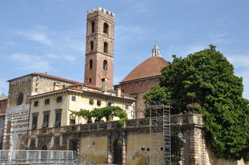 Canvas Print - Square of St Martin in old town Lucca, Italy