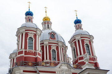 Wall Mural - Russian church red and white in Moscow