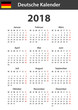 © VectorShop - German Calendar for 2018. Scheduler, agenda or diary template. Week starts on Monday