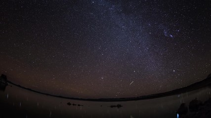 Wall Mural - the stars and milky way move across the night sky.