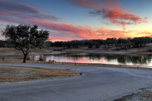 Texas Lake Sunset Near Waco