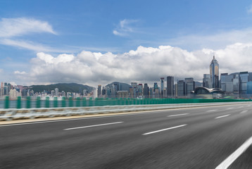 Wall Mural - Empty downtown street intersection,shot in Hong Kong,China.