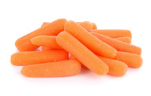 Baby Carrots Isolated On A White Background