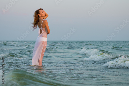 Y On The Beach In Ocean Waves Fashion Y On The Beach In Ocean Waves Fashion Portrait Women