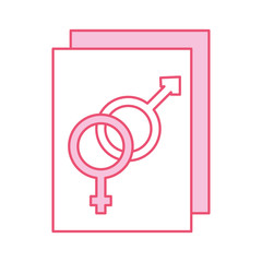 paper with male and female symbol vector illustration design