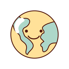 Poster - world planet earth kawaii character vector illustration design