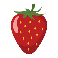 Wall Mural - Strawberry design juicy fresh fruit icon vector template. Raw strawberry. Eco bio health food