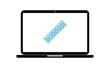 Sticker - Pixel Icon Laptop - Lineal