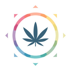 Wall Mural - buntes Symbol - Marihuana