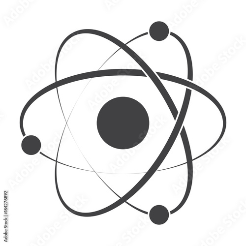 Fotografía Model atom concept for molecular chemistry or physic, vector silhouette