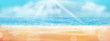 Abstract Beach Background: Sand, Sea and Sun - Banner - Panorama