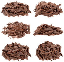 Wall Mural - Dark chocolate on a white background