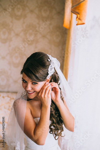 Beautiful Bride Boudoir Portrait Wedding Makeup And Hairstyle