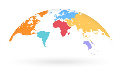 Wall Mural - multicolored vector globe map
