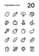 © Vladimir Didenko - Vegetables and food line flat vector icon set for web and mobile design