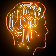 Wall Mural - artificial intelligence and network concept