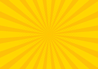 Yellow Retro vintage style background with sun rays vector illustration