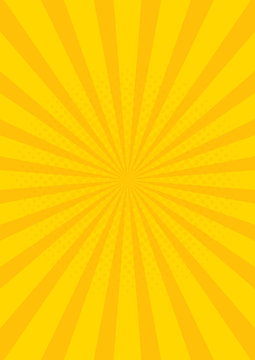 Wall Mural - Yellow Retro vintage style background with sun rays vector illustration