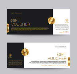 Wall Mural - Gift Voucher Template Premium luxury for Hotel Resort, Golden Style, Vector illustration