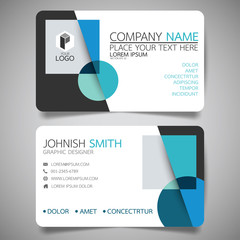 Wall Mural - blue modern creative business card and name card,horizontal simple clean template vector design, lay