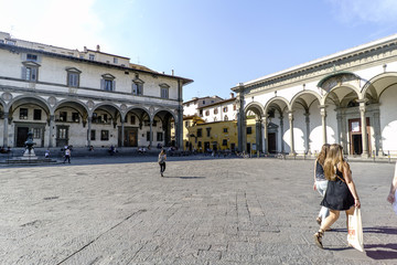 Wall Mural - Views of neighborhoods, monuments, streets and the Duomo. Tourist sites of Florence, Italy