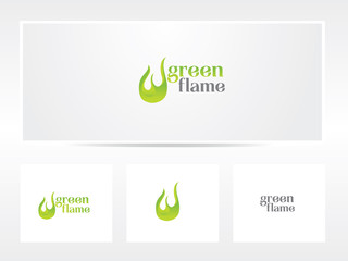 Wall Mural - green flame