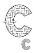 Back to school or regular learning reinforcement alphabet activity for kids - letter C maze. Use as is or add fun cartoon characters. Answer included.
