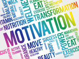 MOTIVATION word cloud collage, health concept background