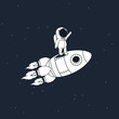 Sweet astronaut stays on rocket