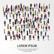 © NoDenmand - Large group of people crowded on white background. Vector illustration.
