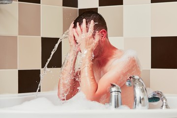 Wall Mural - Man in bathroom