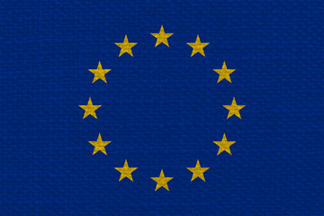 flag of the European Union (EU) with fabric texture