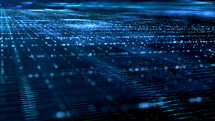 Fototapete - Digital cyber space particles for head up display and User Interface background element