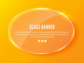 glass banner realistic vector illustration