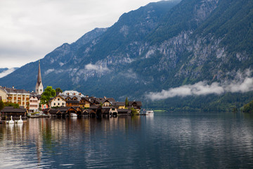 Hallstatt Austria cloudy